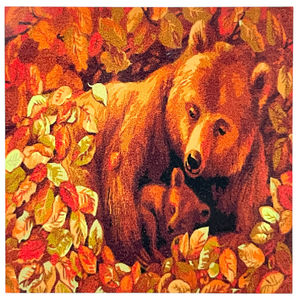 Kits de peinture par numéros 20x30 cm Maman Ours et son Ourson qui hibernent