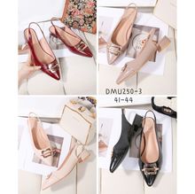 Escarpins slingback en simili cuir avec boucle métallique grande taille 41-44