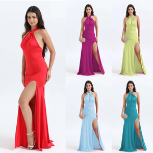 Robe de soirée multiposition en coupe sirène avec nœud au dos