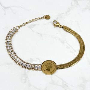 Bracelet à deux côté différente avec médaillon central impérial "ELIZABETH II AUSTRALIA 1998"