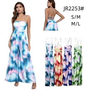 Combinaison-pantalon large à motif tie & dye à bretelles fines