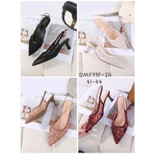 Escarpins slingback avec un bout pointu en résille brodée grande taille 41 - 44