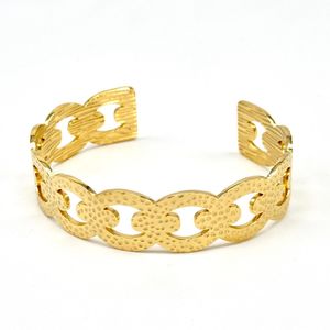 Bracelet Jonc à texturée martelée en acier inoxydable