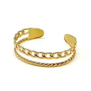 Bracelet Jonc au design superposé et texturé en acier inoxydable