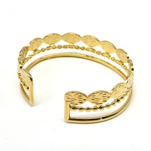 Bracelet Jonc avec trois rangs distincts en acier inoxydable