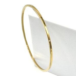 bracelet Jonc fin et plat doté des petites pierres en acier, lot de 7 pièces