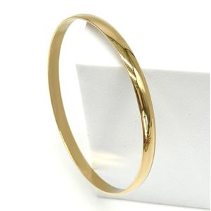 Bracelet Jonc à légèrement bombée sur la face en acier, lot de 7 pièces