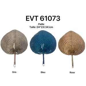 Éventail en fibre naturelle tressée d'inspiration du palmier