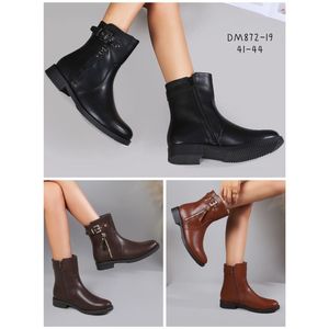 Bottines avec détails boucle et fermeture éclair latérale grande taille 41-44