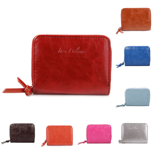 Portefeuille intégralement zippé sur les trois côtés en simili cuir