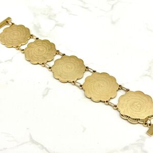 Bracelet à pendentif trésors antiques doré avec motif coq au centre