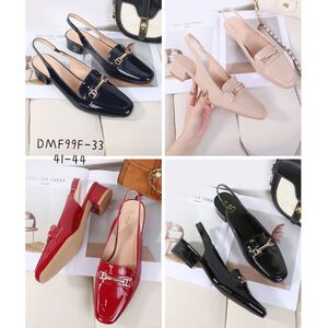 Escarpins slingback vernis avec ornement de mors doré grand taille 41-44