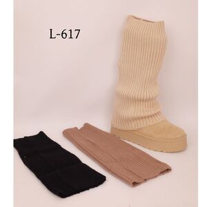Cache-jambes guêtres côtelées en tricot confort pour bottines de taille 36-41