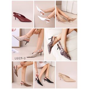 Escarpins slingback pointus sur un petit talon en simili cuir taille 36-41