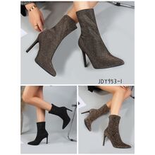 Bottines style chaussettes brillantes à bout pointu talon aiguille taille 36-41