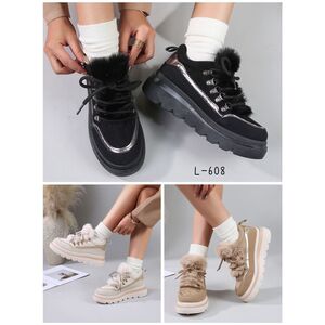 Baskets chaudes en suédine sur semelle épaisse crantée taille 36-41