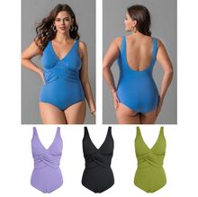 Maillot de bain 1 pièce grande taille avec un détail drapé et croisé