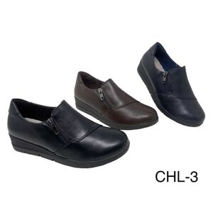 Mocassins compensés avec une fermeture éclair latérale