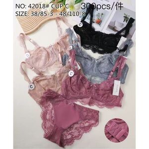 Ensemble en dentelle florale HANA, soutien-gorge en bonnet C et culotte