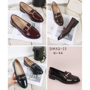 Mocassins en simili cuir verni avec bijou mors doré grande taille 41 à 44