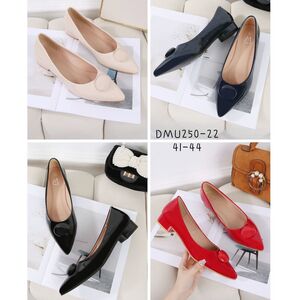 Ballerines pointues à boucle décorative et petit talon bloc grande taille 41 à 44