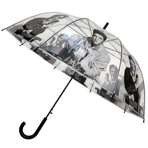 Parapluie transparent orné d’un imprimé à l’effigie d’Elvis Presley