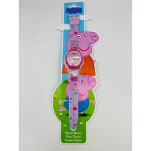 Montre digitale en plastique Peppa Pig à décor de cœurs et d’étoiles