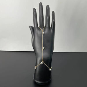 Bracelet bague en acier inoxydable avec des perles discrets