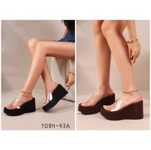 Sandales d'été compensées à plateforme avec une bride transparente taille 36-41