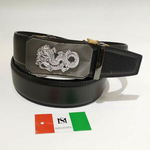 Ceinture automatique en cuir de vachette à boucle dragon