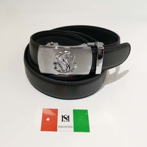 Ceinture automatique en cuir de vachette à boucle cobra