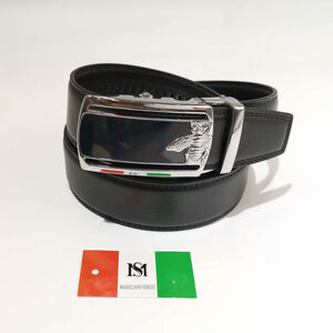 Ceinture automatique en cuir de vachette à boucle avec chouette