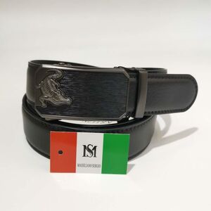 Ceinture automatique en cuir de vachette à boucle avec crocodile