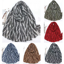 Écharpe automne à imprimée à feuilles avec dorure - 3 pièces