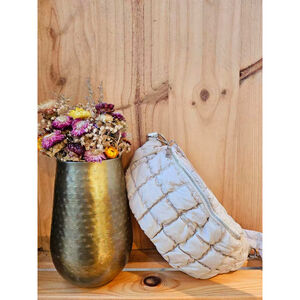 Sac banane matelassé pour femme en polyester à fermeture éclair