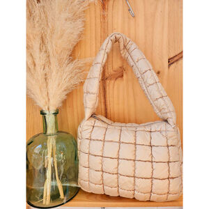 Sac à main style matelassé bouffant avec une fermeture à éclair