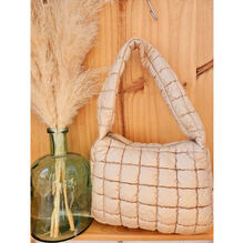 Sac à main style matelassé bouffant avec une fermeture à éclair