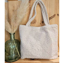 Sac tote bag en polyester doux style moumouté avec deux anses