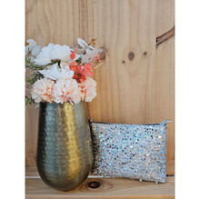 Sac pochette à bandoulière en polyester scintillant de sequins