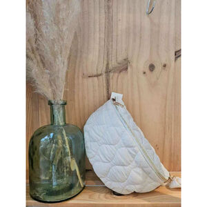 Sac banane uni en polyester matelassé avec fermeture dorée