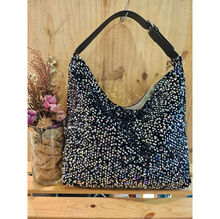 Sac à épaule en polyester avec des séquins aspect brillant