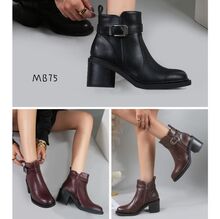 Bottines à talon épais ornées d'une boucle métallique taille 36-41