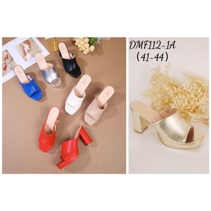 Mules à talon en simili cuir avec plateforme à l'avant taille 41-44