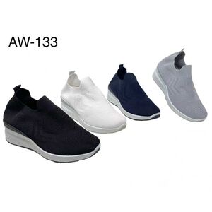 Baskets pour femme en maille tricotée sans lacets avec une semelle épaisse taille 36 à 41