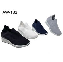 Baskets pour femme en maille tricotée sans lacets avec une semelle épaisse taille 36 à 41