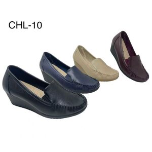 Mocassins femmes à talon compensé  avec élastique d'aisance latérale taille 36 à 41