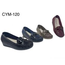 Mocassins à talon compensé texturés en peau de serpent avec un nœud décoratif taille 36 à 41