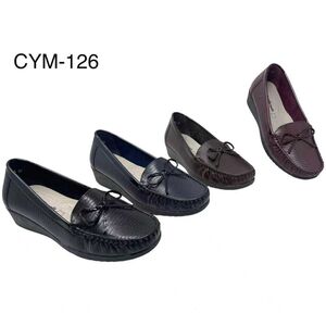 Mocassins orné d'un motif texturé pour femmes avec un nœud décoratif taille 36 à 41