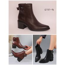 Bottines mode en simili avec talon bloc et bride décorative taille 36-41