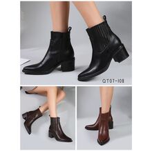 Bottines à talon carré avec zip latéral et soufflets élastiques taille 36-41